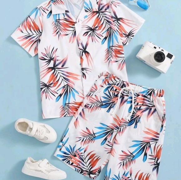 NEW Boys 11-12 Tropical two piece set - Picture 1 of 1